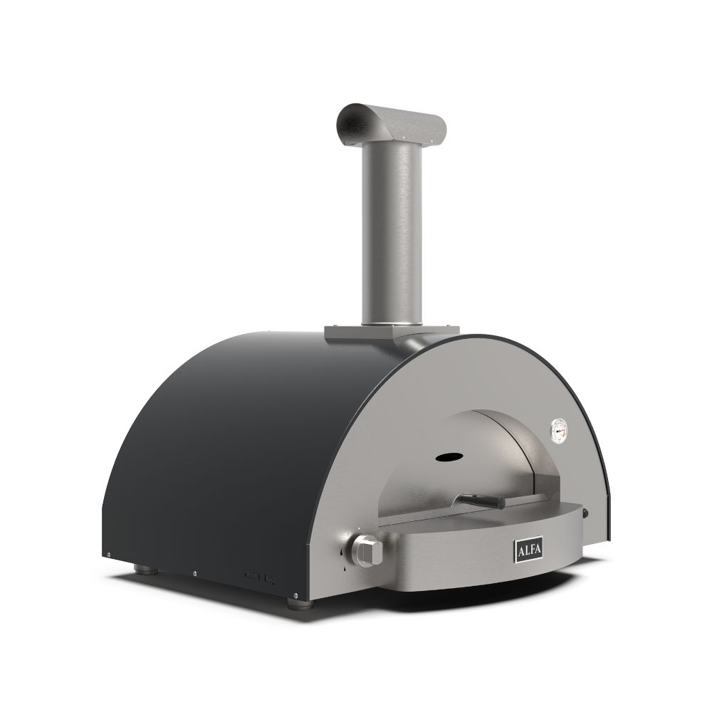 Classico-4-Pizze_gas_anteriore-sx.205.jpg Forno da esterno ibrido legna / gas CLASSICO 4 PIZZE - Alfa Forni - immagine 1