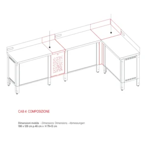 2 base modulare mobile supporto esterno acciaio PLANET Outdoor Cooking CAB.webplistino UNIT 2024 CODICE CARRELI NUOVO
